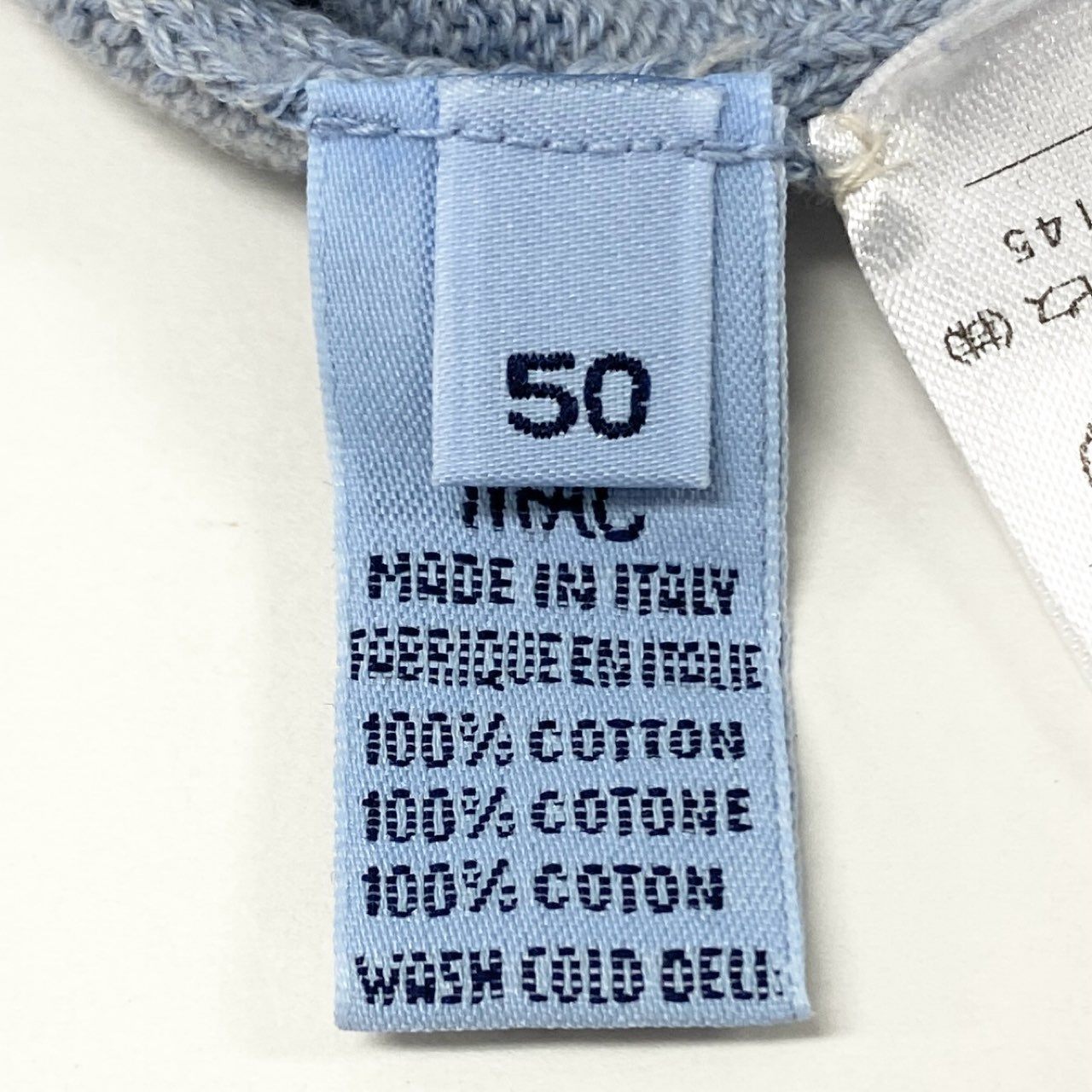 19k10 【美品】malo マーロ ニットセーター コットンニット コットン100％ Vネック イタリア製 50サイズ ライトブルー レディースu02t