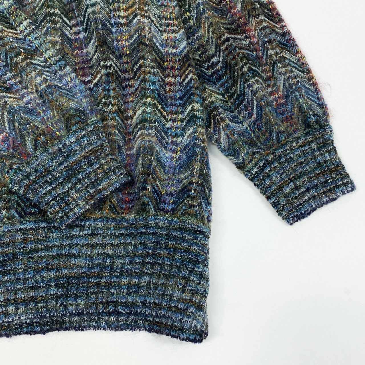 8j10 《美品》MISSONI ミッソーニ ミックスニット ニットセーター ロングスリーブ 72サイズ マルチカラー メンズu02t