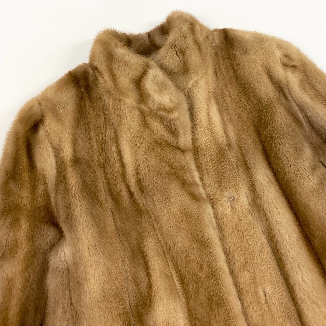 84a21 パステルミンク ミンクコート ハーフコート レディース 女性用 サイズ13 ライトブラウン系 ミンクファー 本毛皮u02t