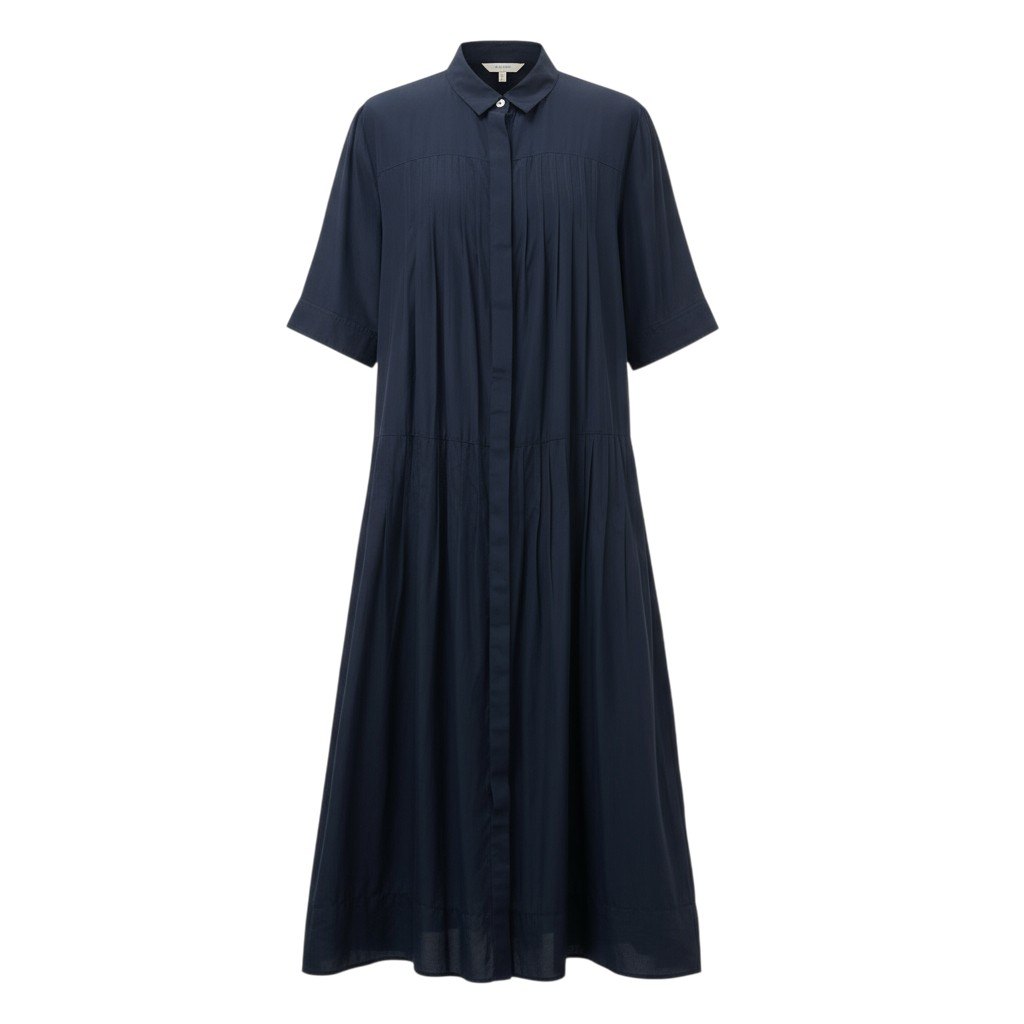 80k11 MORABITO BLANC モラビト 半袖シャツワンピース ロングワンピース フロントタック レディース 女性用 40 ネイビー u02t