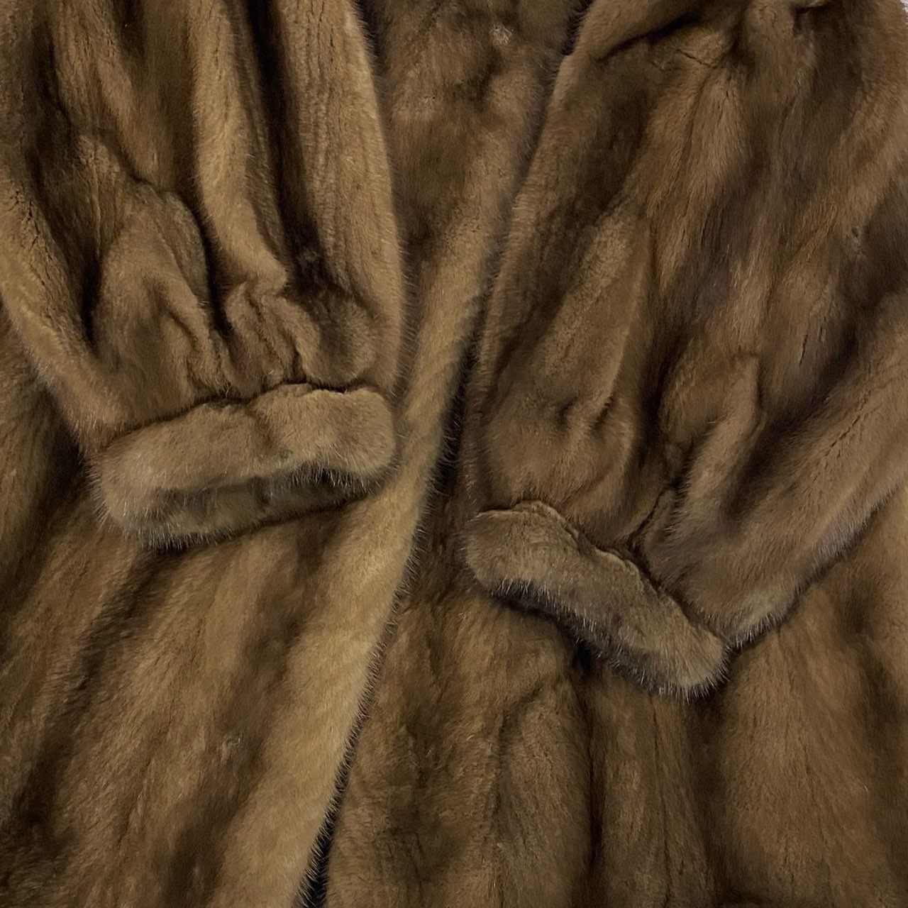 14L1 carven furs カルヴェン ファー デミバフミンク セミロングコート ブラウン 最高級本毛皮 MINK FUR リアルファーt18r