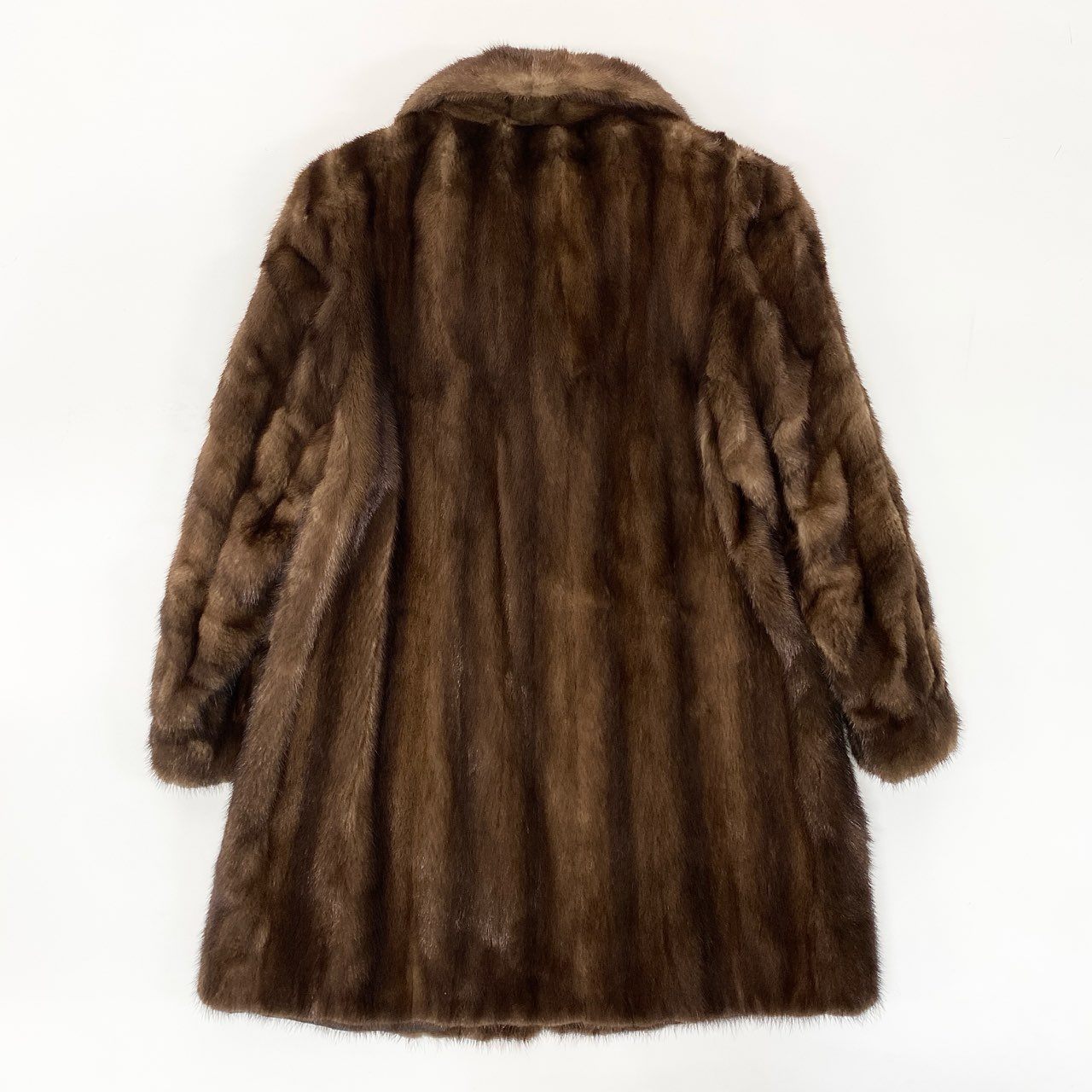 11j6 Partina パルティナ デミバフミンク ファーコート セミロング 11 M相当 ブラウン 本毛皮 MINK FUR 最高級毛皮t18r