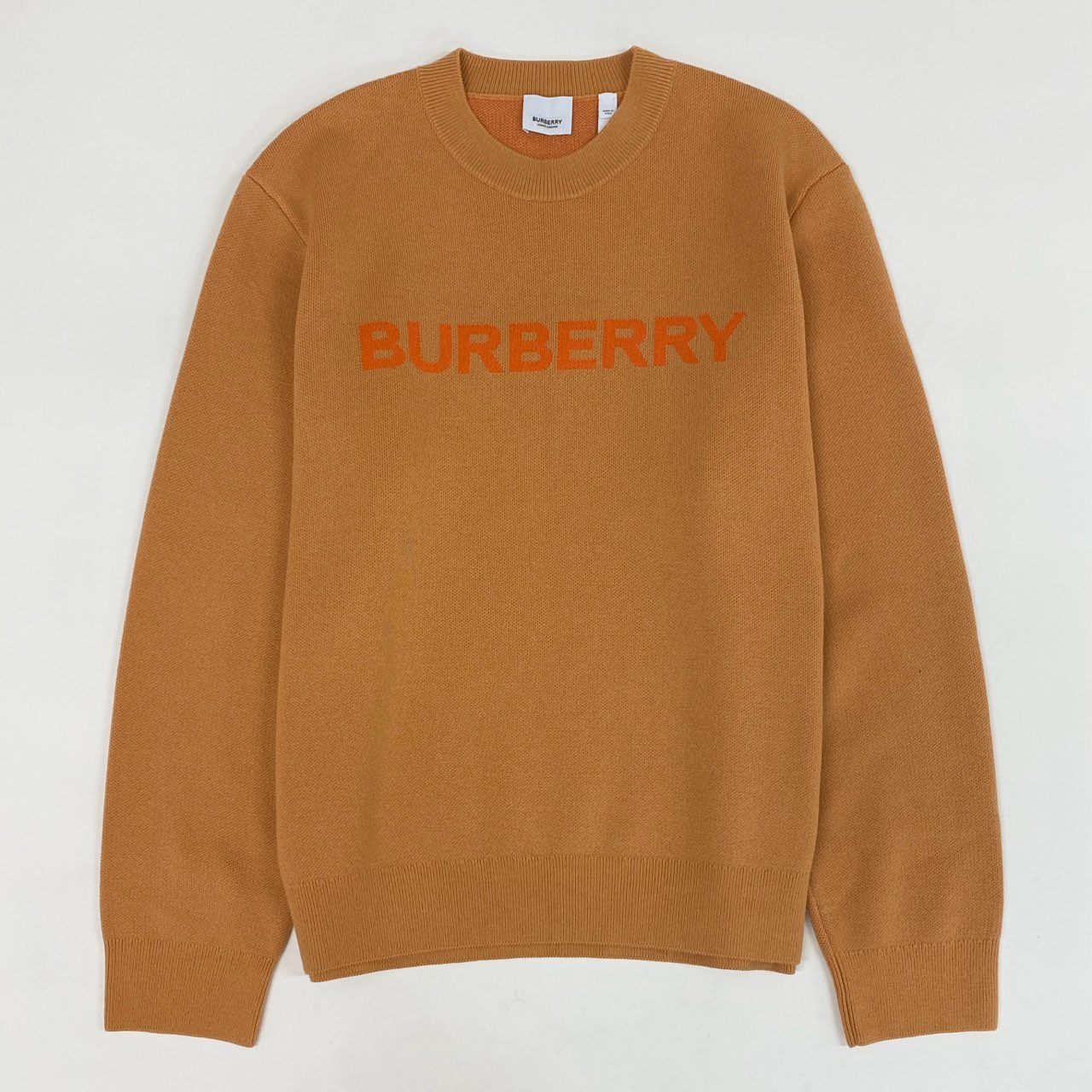 41a5 BURBERRY バーバリー ロゴニットスウェット ウールセーター 8063656 M オレンジ イタリア製 トップス クルーネック