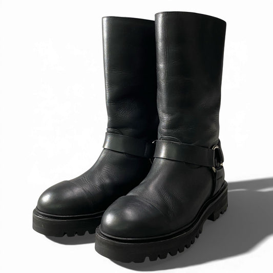 2a23 MARNI マルニ エンジニアブーツ レザーブーツ ミドル丈 イタリア製 レディース 女性用 サイズ38 ブラックu02t