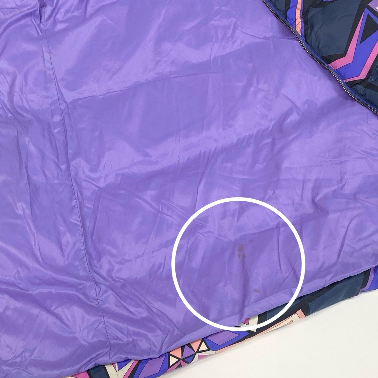 8L5 EMILIO PUCCI エミリオプッチ ダウンコート ダウンジャケット フード取り外し可 アウター イタリア製 96YA03 42サイズ マルチカラー レディースu02t