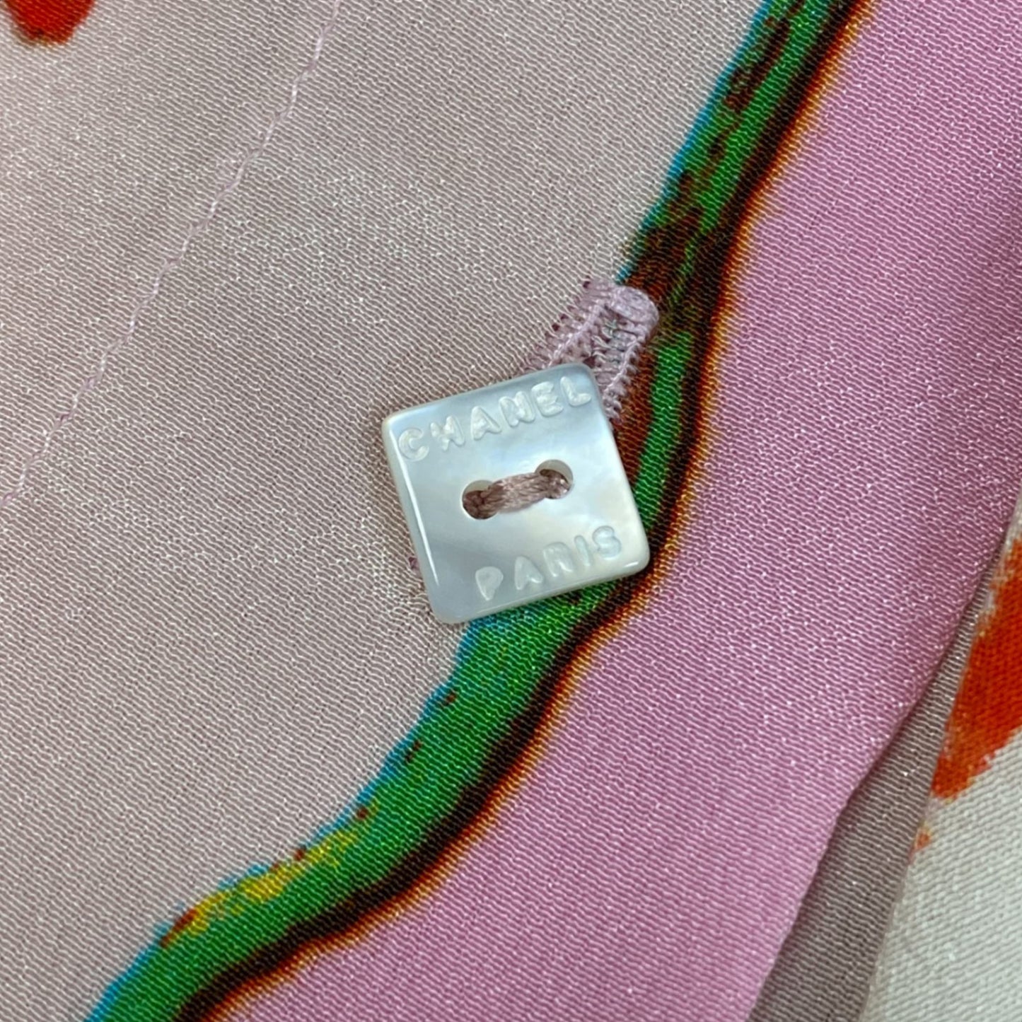 b23 CHANEL シャネル 1999年 99P ネクタイ付き ノースリーブ シルクブラウス サイズ38 ピンク シルク100％ レディース トップスta1