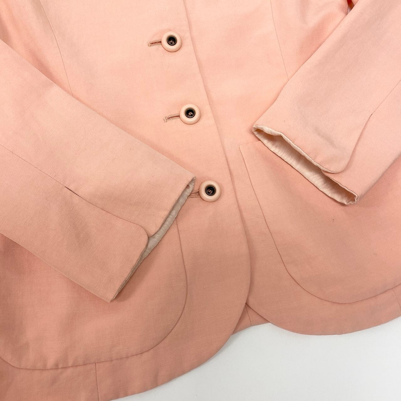 15c24 Mademoiselle Dior マドモアゼル ディオール スカートセットアップ ジャケット タイトスカート 丸襟 Sサイズ ピンク系 レディース 女性用o07t