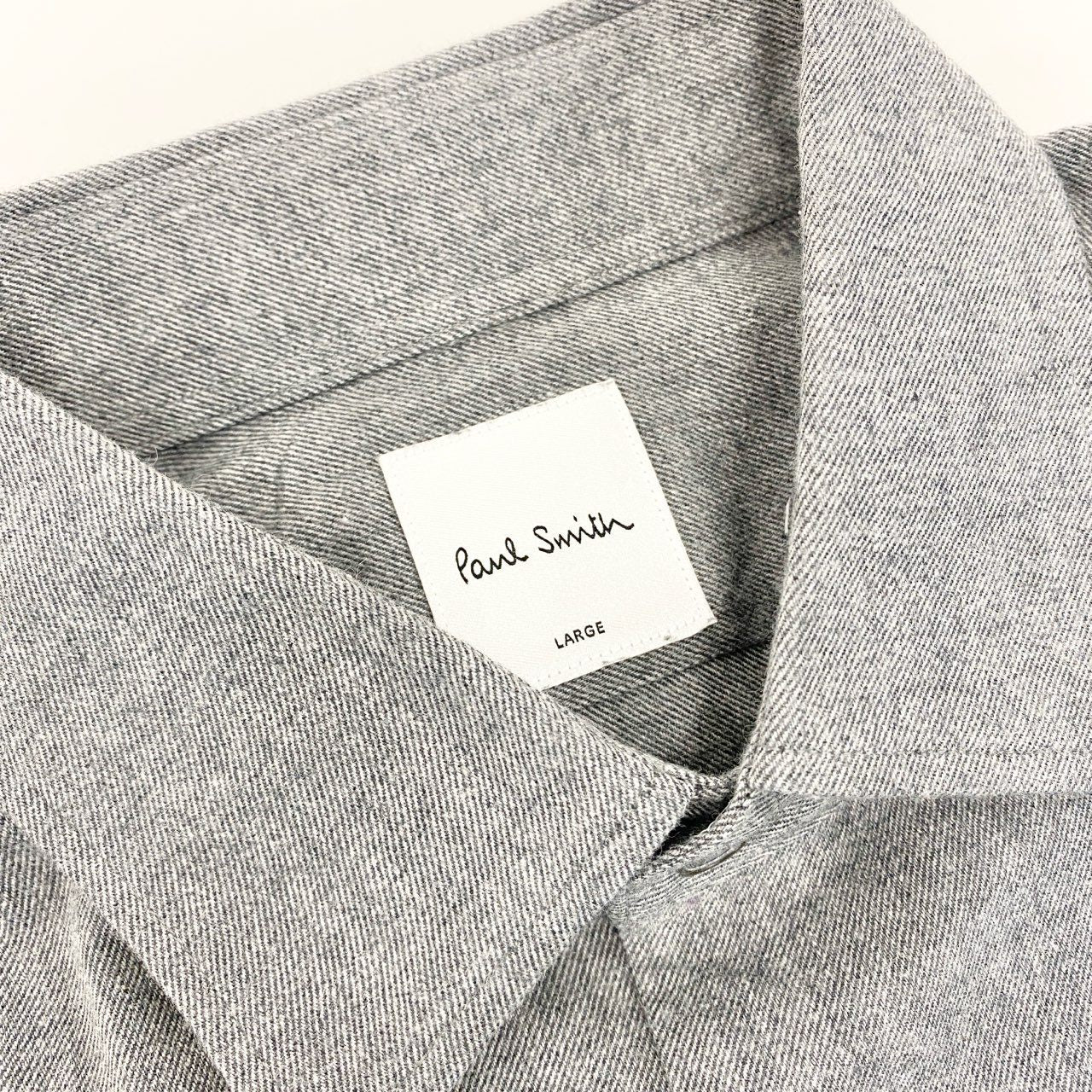 23i17 Paul Smith ポールスミス 現行 ニュアンスカラー ドレスシャツ 長袖シャツ トップス サイズL グレー コットン フランネル メンズu02t
