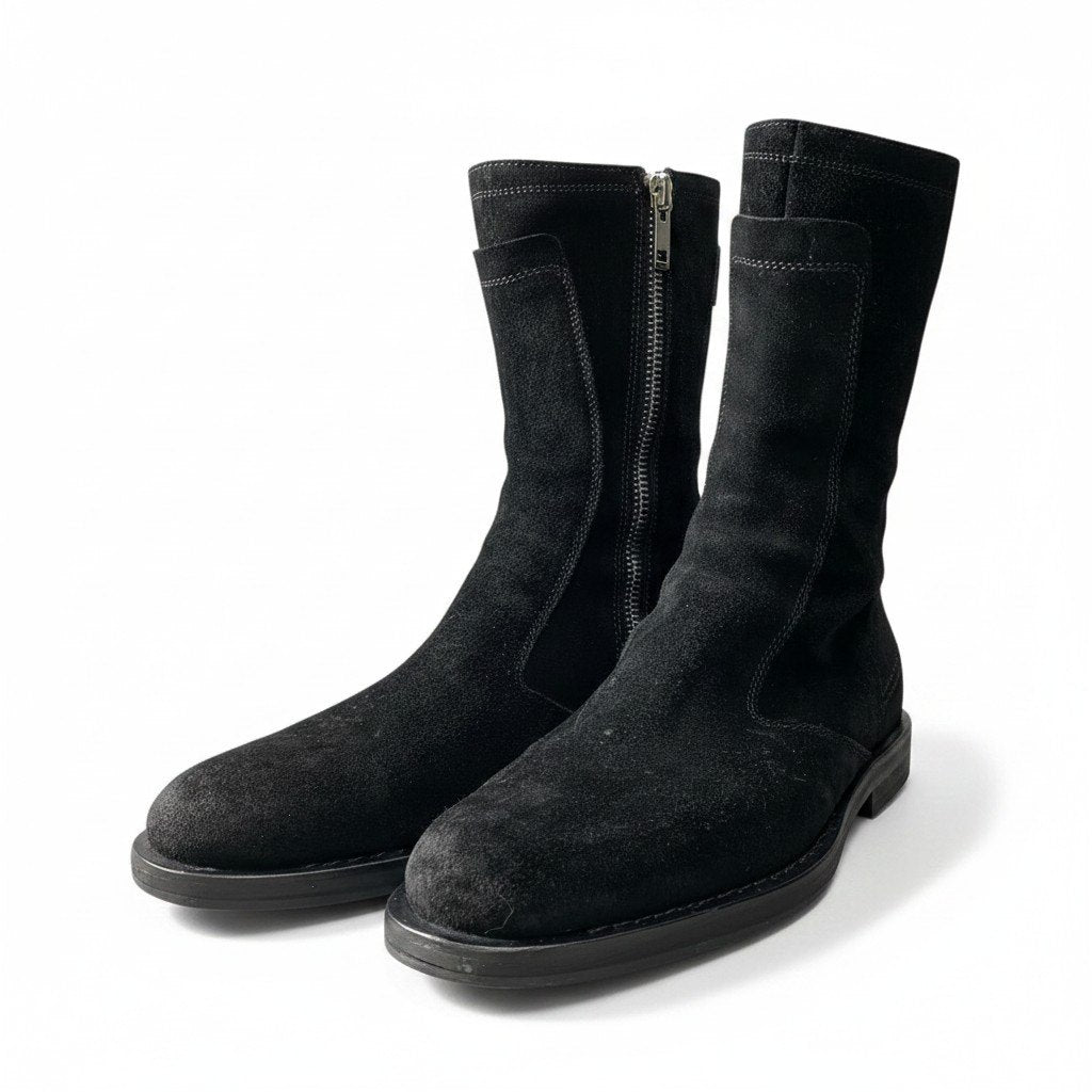 2g7 DIOR HOMME ディオールオム 2004年 エディ期 VOTC スエードレザー ブーツ サイドジップ 42 1/2 ブラック メンズ 紳士靴u02t