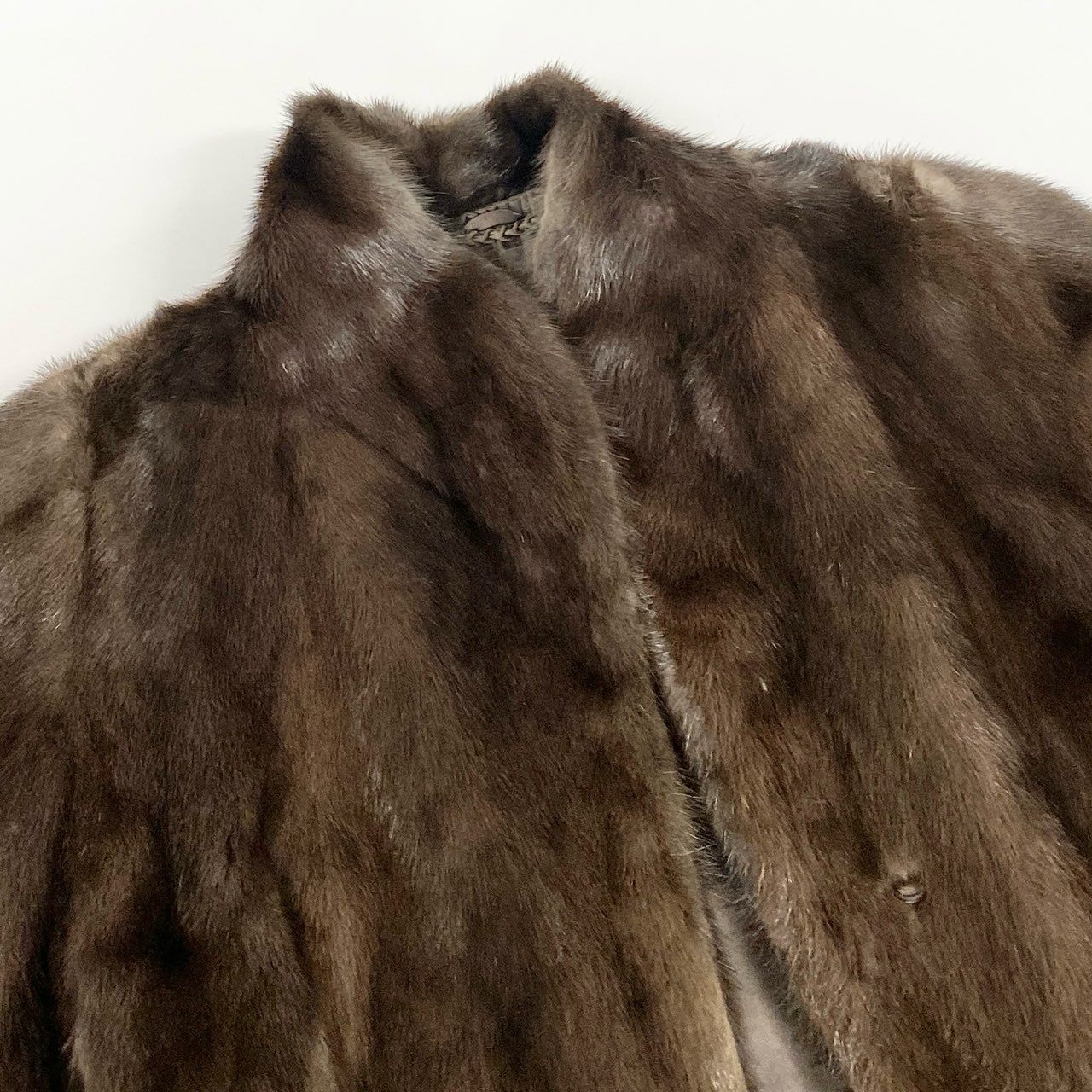 50j24 最高級毛皮 ブルーアイリスミンク ミンクコート 毛皮コート セミロングコート サイズ11 ブラウン系 ミンクファー レディースu02t