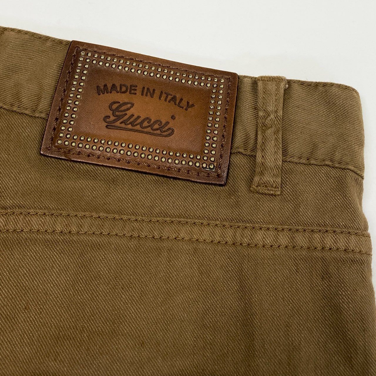 Ac2 GUCCI グッチ レースアップ ジョッパーパンツ リネンパンツ 38 ライトブラウン レディース イタリア製u02t