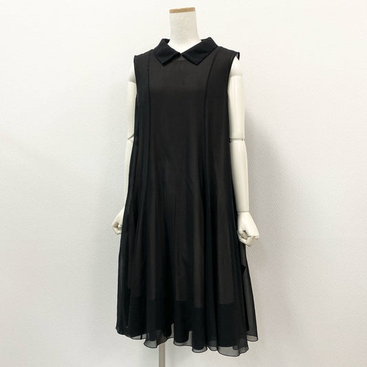 42a23 《美品》 FOXEY フォクシー シャーロット 2way ドレスワンピース 38120 40 ブラック ベージュ 日本製 DRESS ONE PIECE 夏