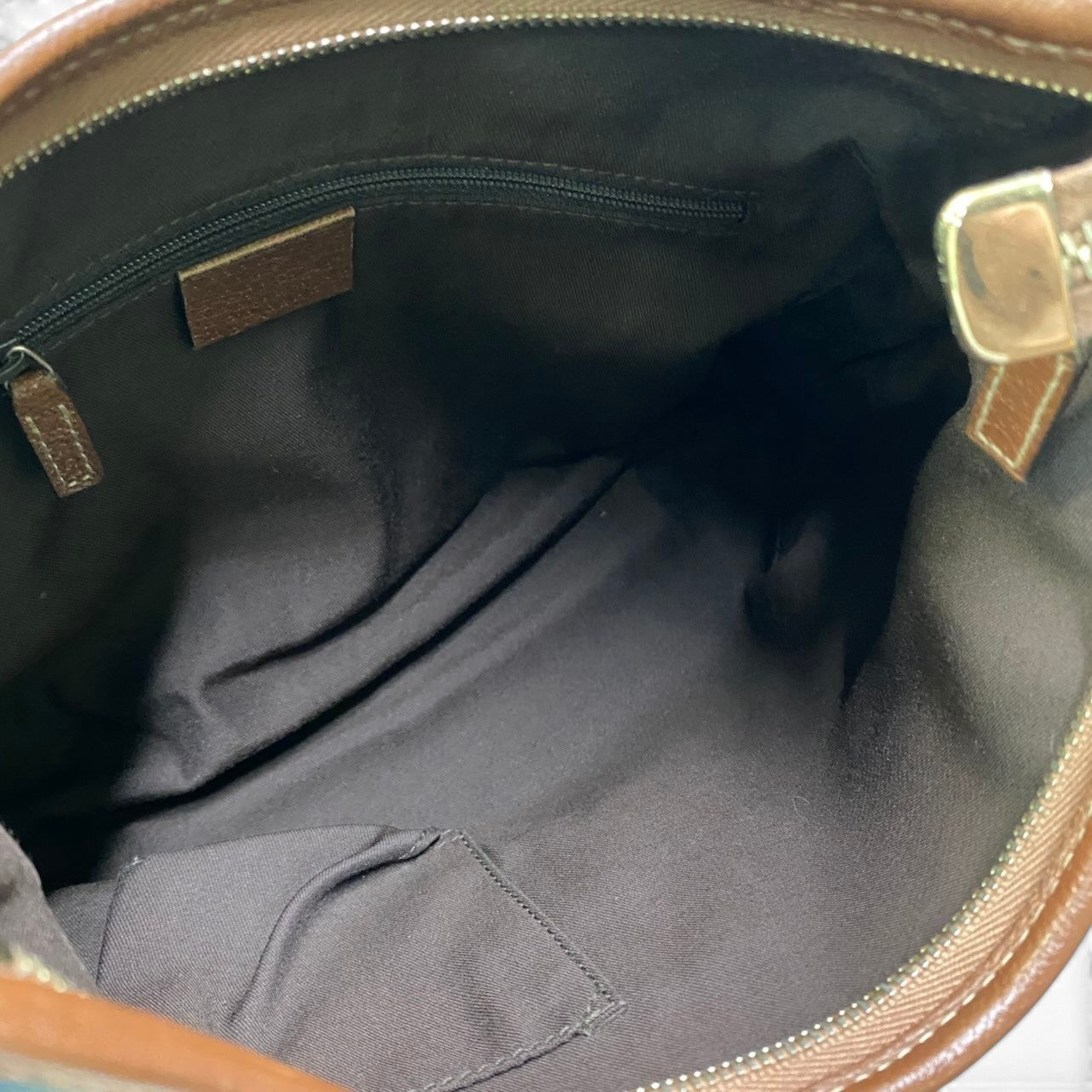 h29 GUCCI アビーデニム ショルダーバッグ インディゴ ブラウン レディース 女性用ta1