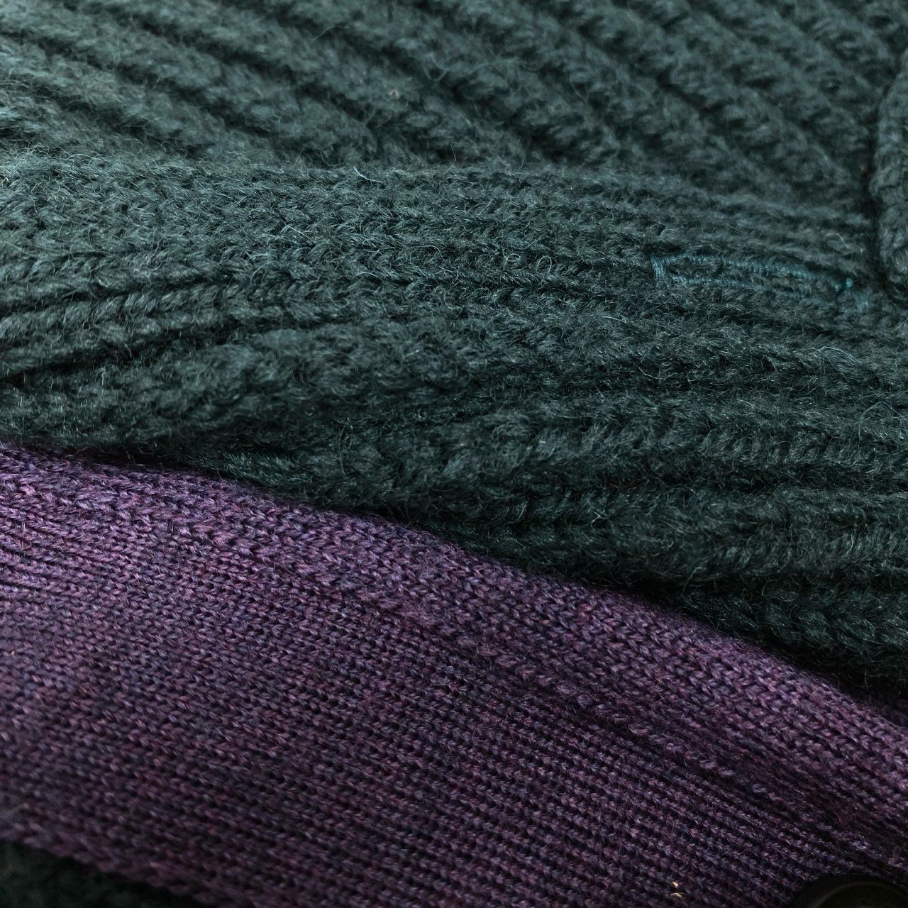 36c10 kolor カラー ドッキング 切替カーディガン ウールニットセーター 22WCM-NO7304 1サイズ グリーン パープル ウール100％ メンズ 男性用o07t