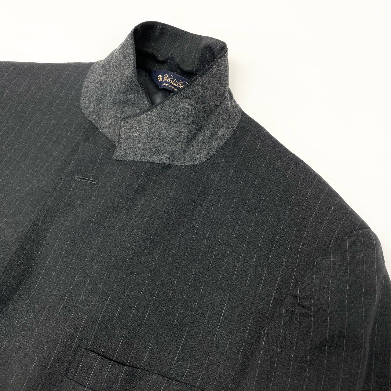 3k28 Brooks Brothers ブルックスブラザーズ セットアップスーツ シングル 3B ストライプ柄 背抜き ウール混 メンズ 紳士服 ビジネス 40REG ブラックu02t