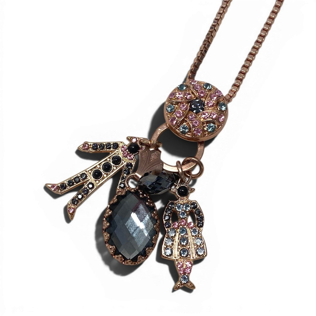 g16③ 《 3点セット 》 Mariana マリアナ 天然石 × クリスタル ビジューネックレス  アクセサリー ジュエリー アンティークt18r