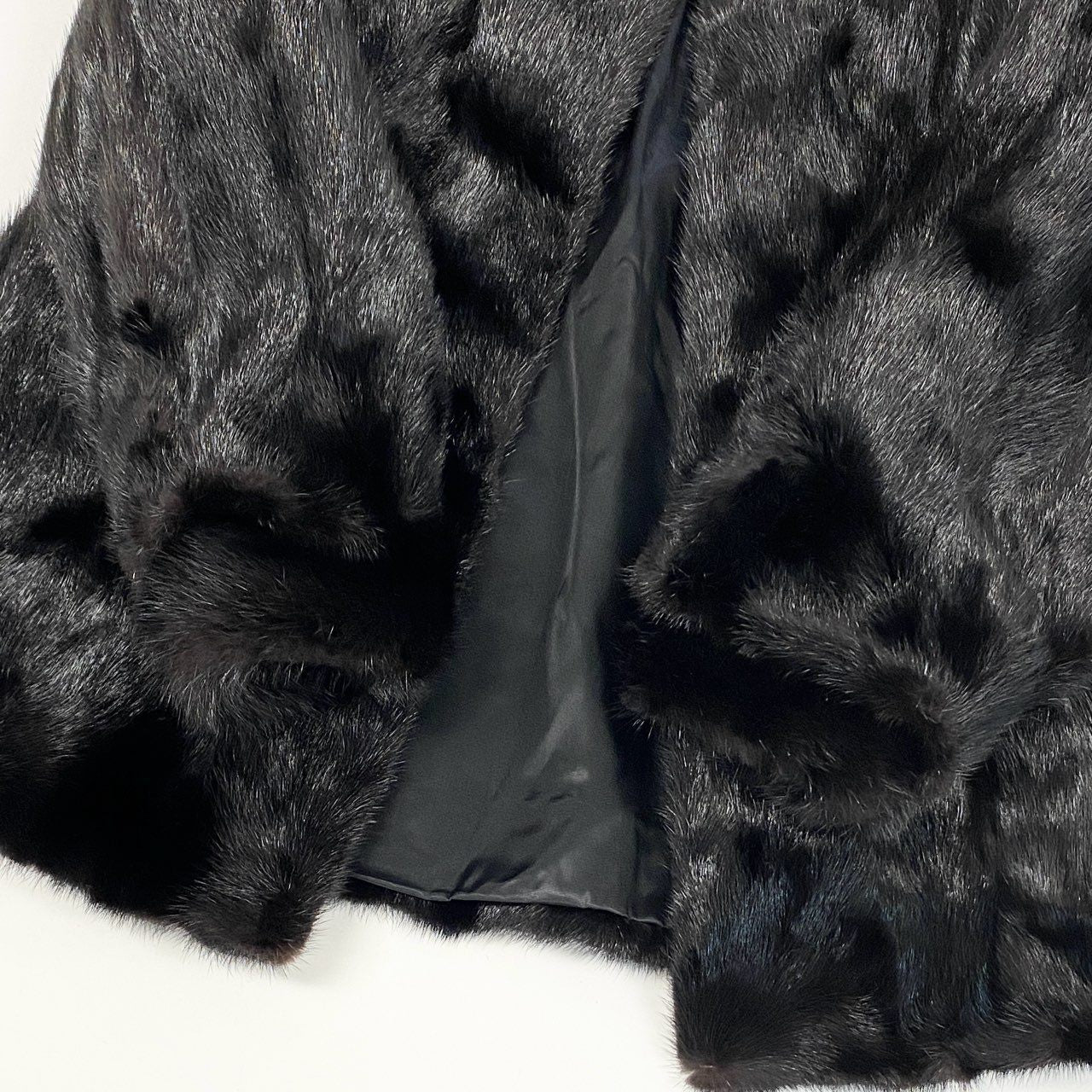 7k14 毛皮コート ファーコート ミンクコート ミンクファー ジャケット ダークミンク 15サイズ ブラック レディースu02t