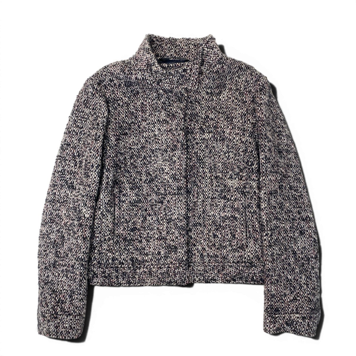60f17 BURBERRY LONDON バーバリー ロンドン ツイードジャケット スタンドカラージャケット アウター 40サイズ マルチカラー レディース 女性用u02t
