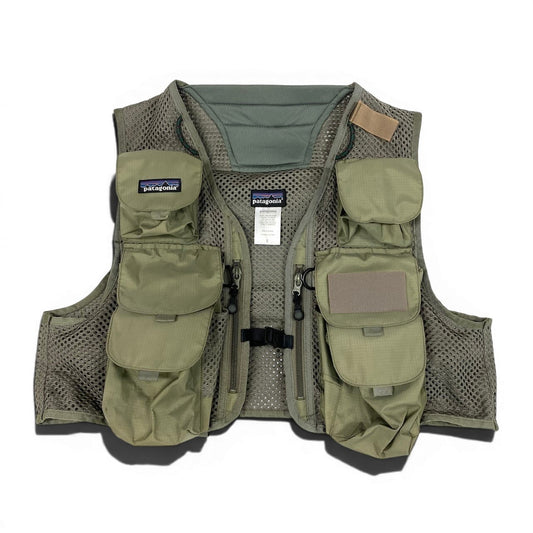 47d16 patagonia パタゴニア フィッシングベスト サイズS カーキ メッシュ Fishing Vest アウトドア ステルスパックt18r