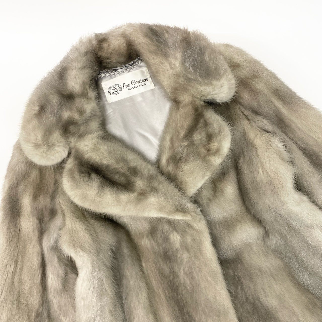 44a15 Fur Couture サファイアミンク コート サイズF シルバーグレー 本毛皮 Sapphire Mink Coat ポケット有t18r