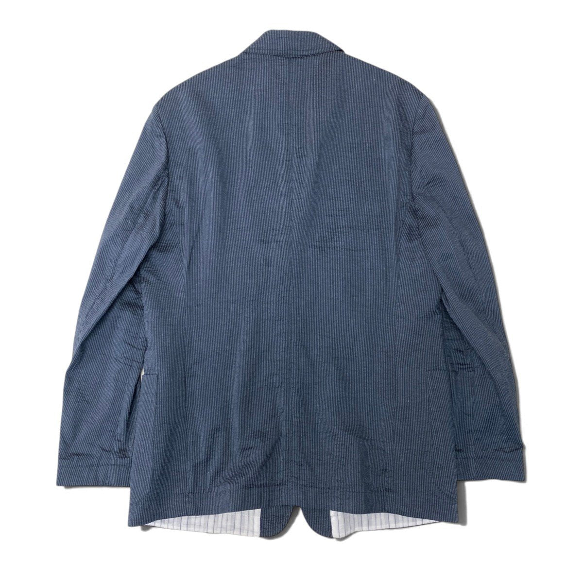 45j8 GIORGIO ARMANI ジョルジオアルマーニ 黒タグ 本切羽 薄手テーラードジャケット ブレザー サイズ50 ブルーt18r