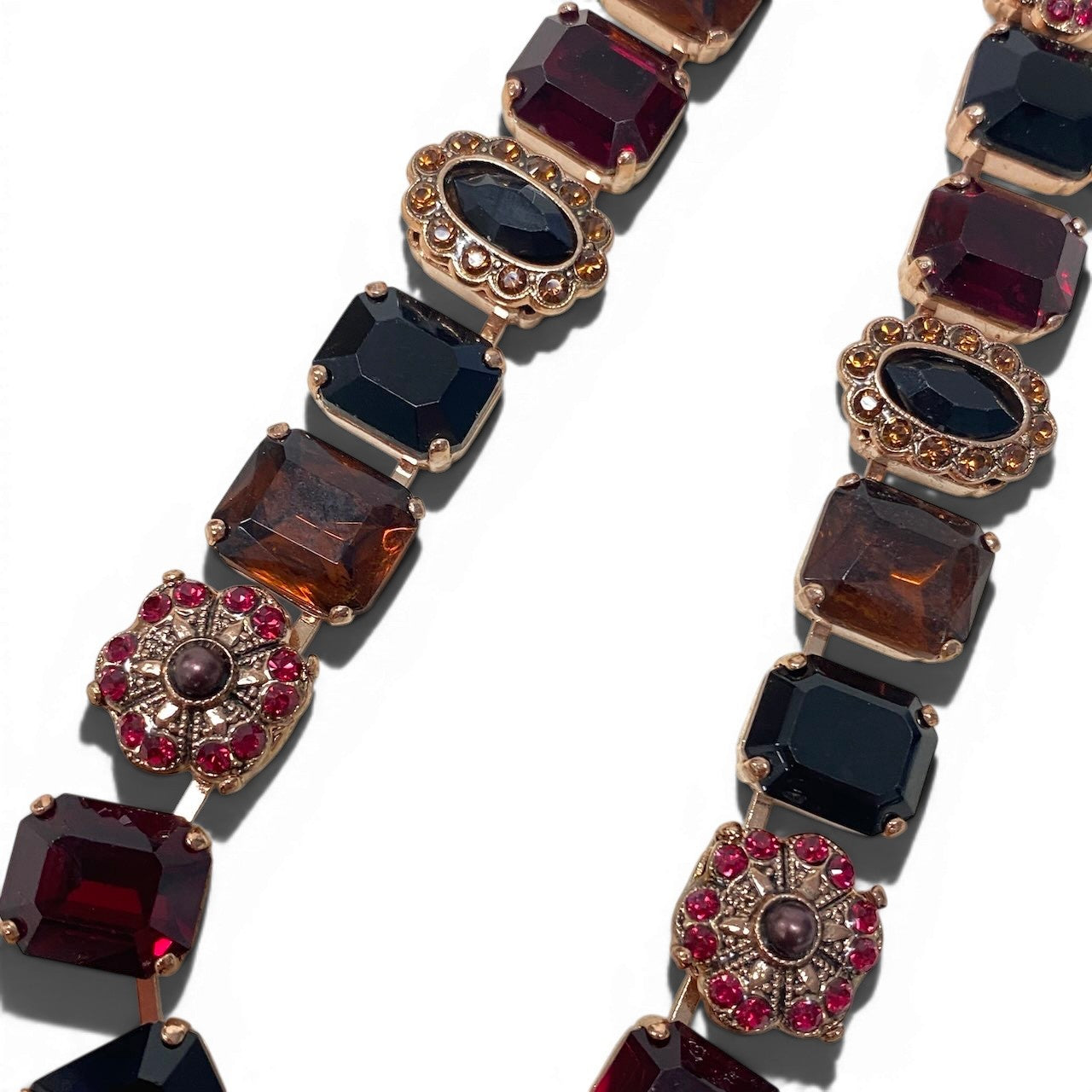g16⑤ 《 3点セット 》 Mariana マリアナ 天然石 × クリスタル ビジューネックレス アクセサリー ジュエリー アンティークt18r