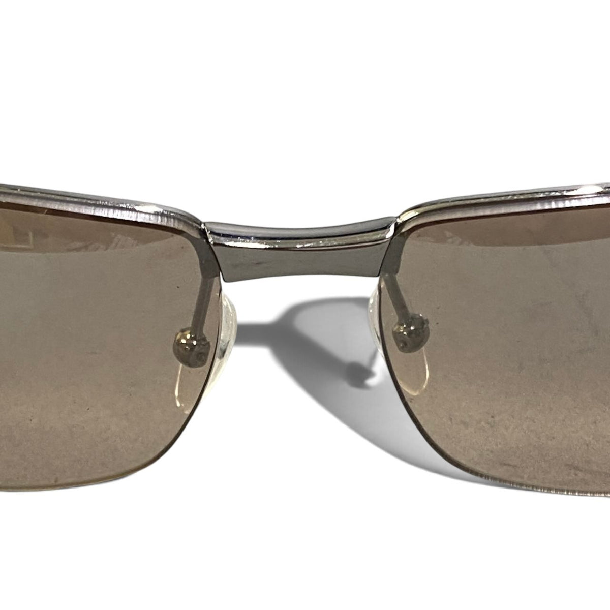 i8 Christian Dior クリスチャンディオール DIORLY リムレス カラーレンズ サングラス ラインストーン 61□14-127 ブラウン系 ゴールド レディースk02i