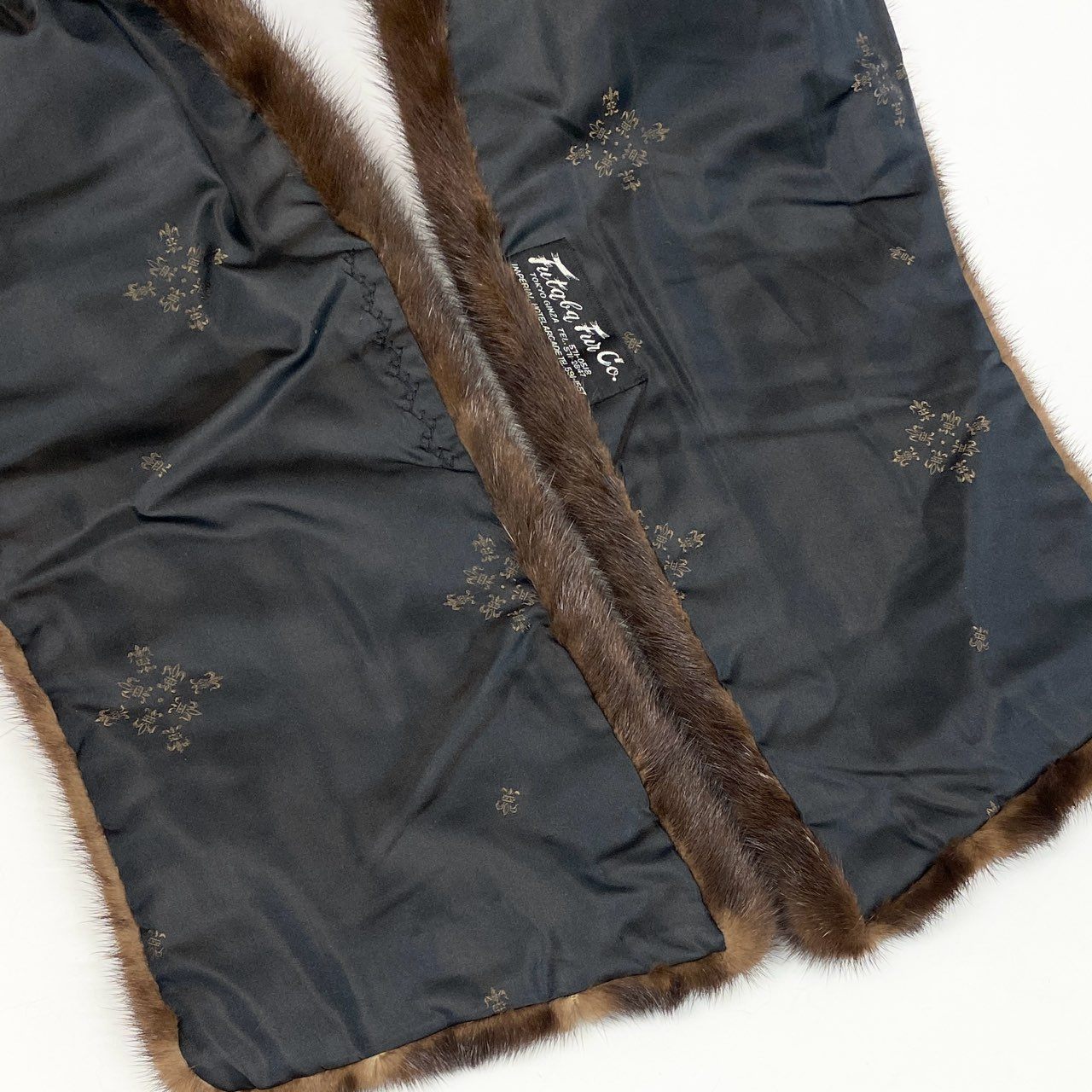 86j23 Futaba Fur フタバファー 最高級毛皮 デミバフミンク 毛皮マフラー 大判ティペット  ブラウン ミンクファー レディースu02t