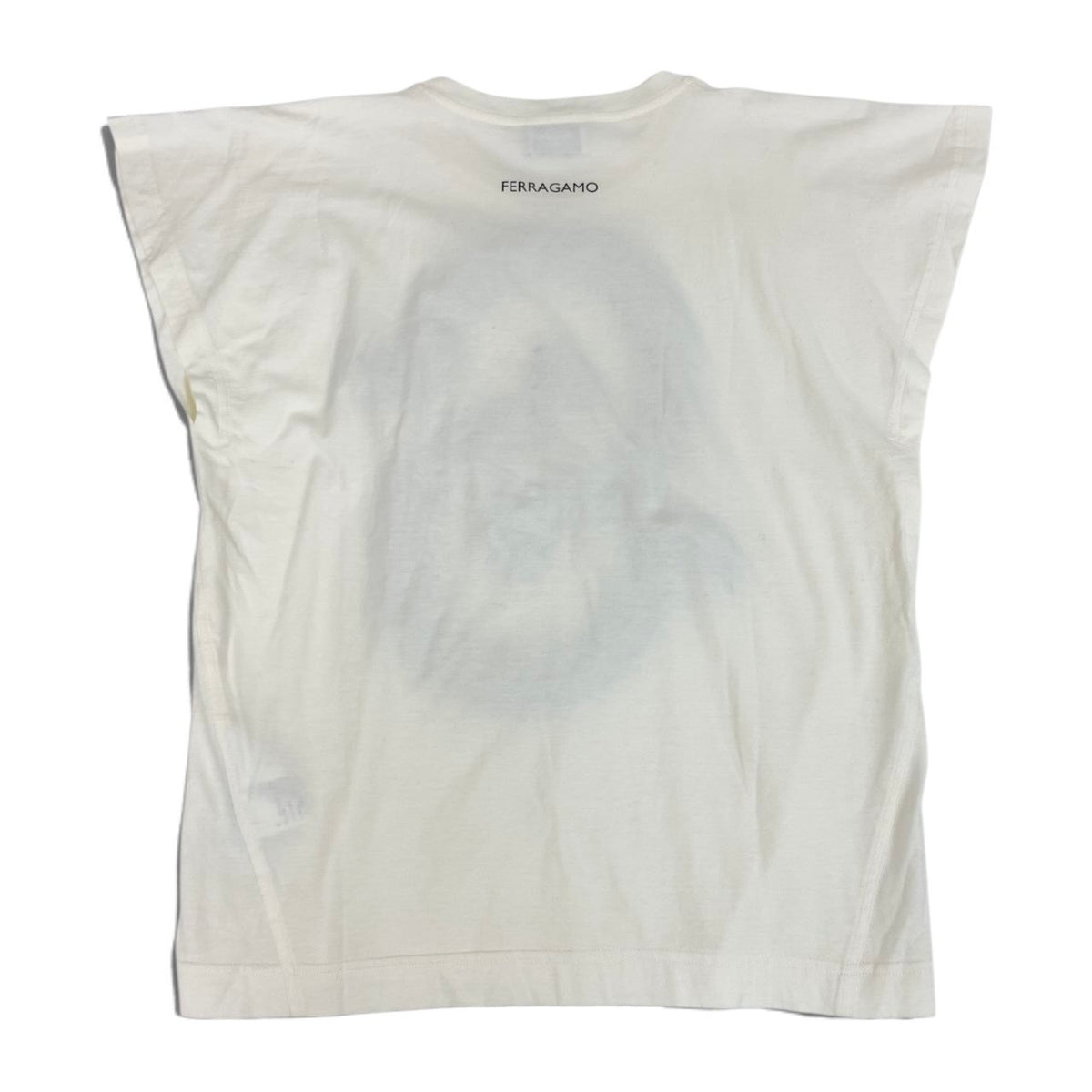 i21 Salvatore Ferragamo Tシャツカットソー フリルデザイン Mサイズ ホワイト レディース 女性用u02t
