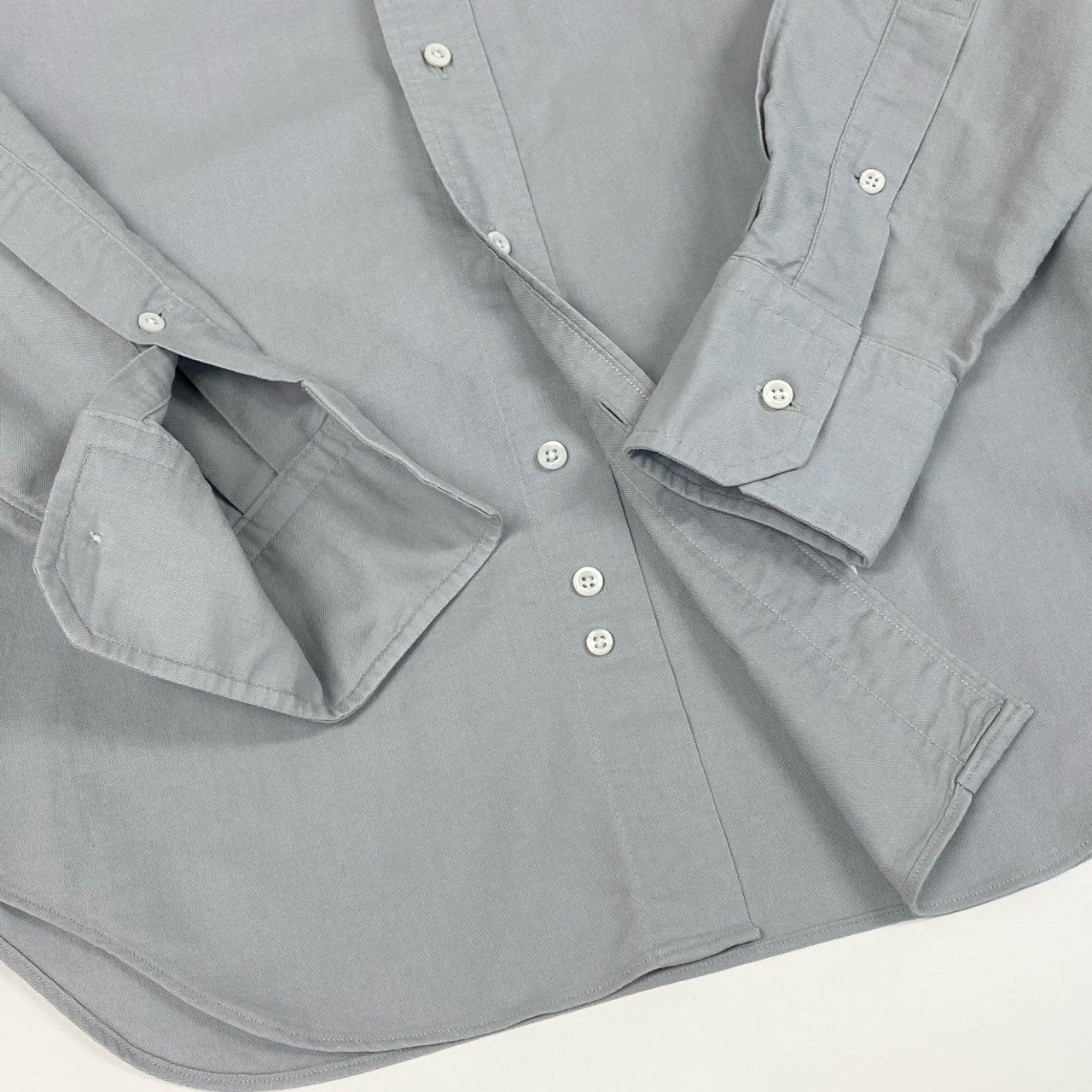 63a30 THOM BROWNE トムブラン 4BARストライプ 長袖シャツ ロングスリーブ 2 グレー コットン メンズo07t