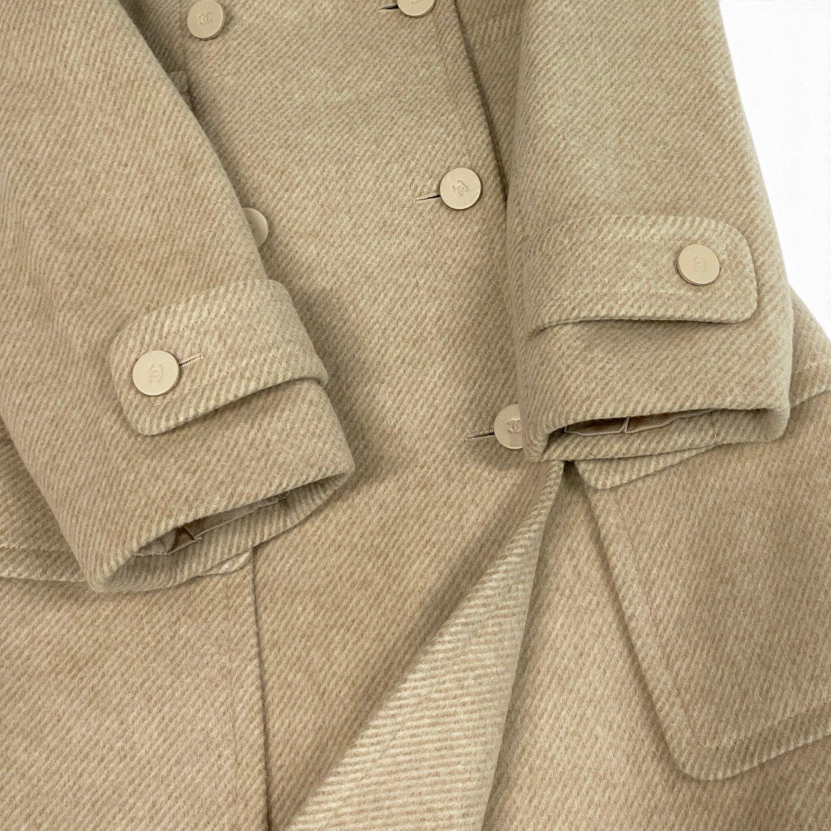 i22 CHANEL シャネル 01A カシゴラブレンド ロングコート Cashgota Blend Long Coat P18441 Size36 ベージュt18r