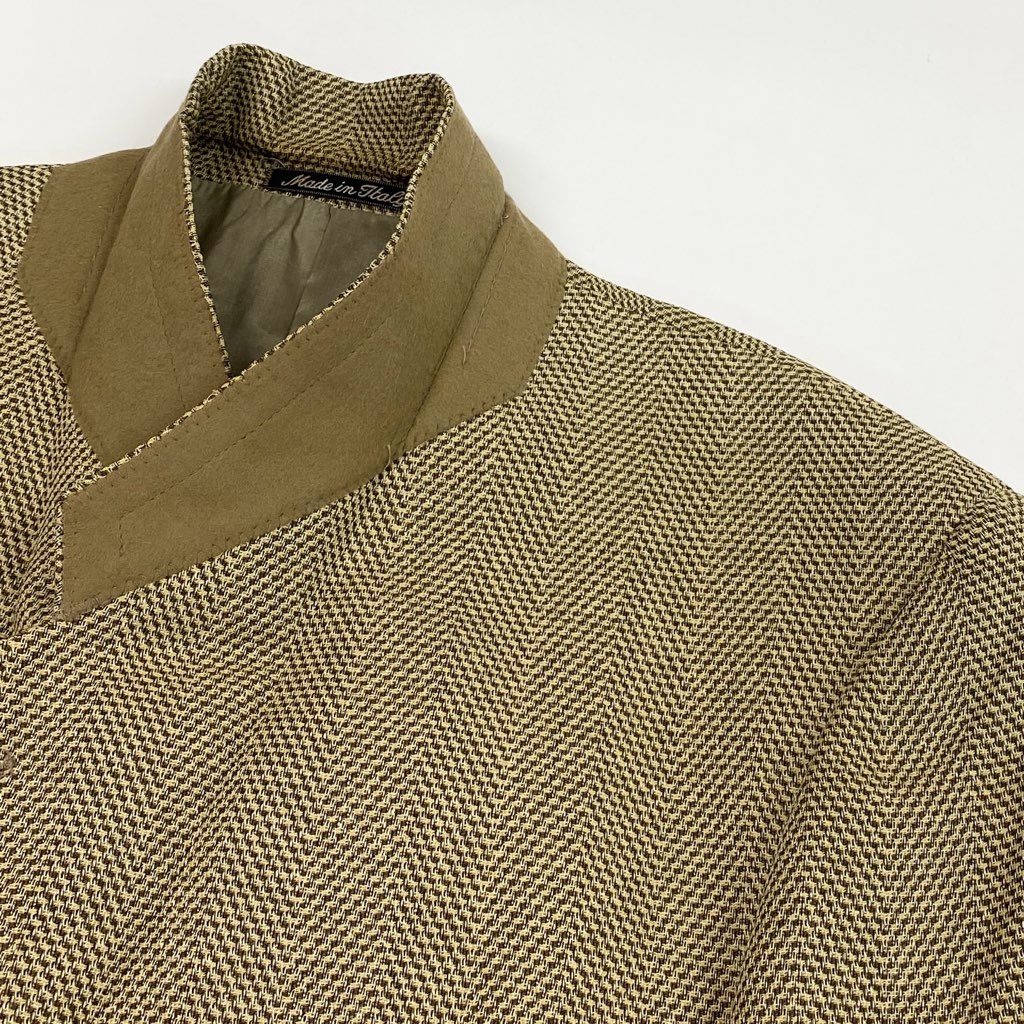 32l24 GIORGIO ARMANI ジョルジオアルマーニ テーラードジャケット ヘリンボーンジャケット シングルジャケット イタリア製 44サイズ ベージュ系 メンズo07t