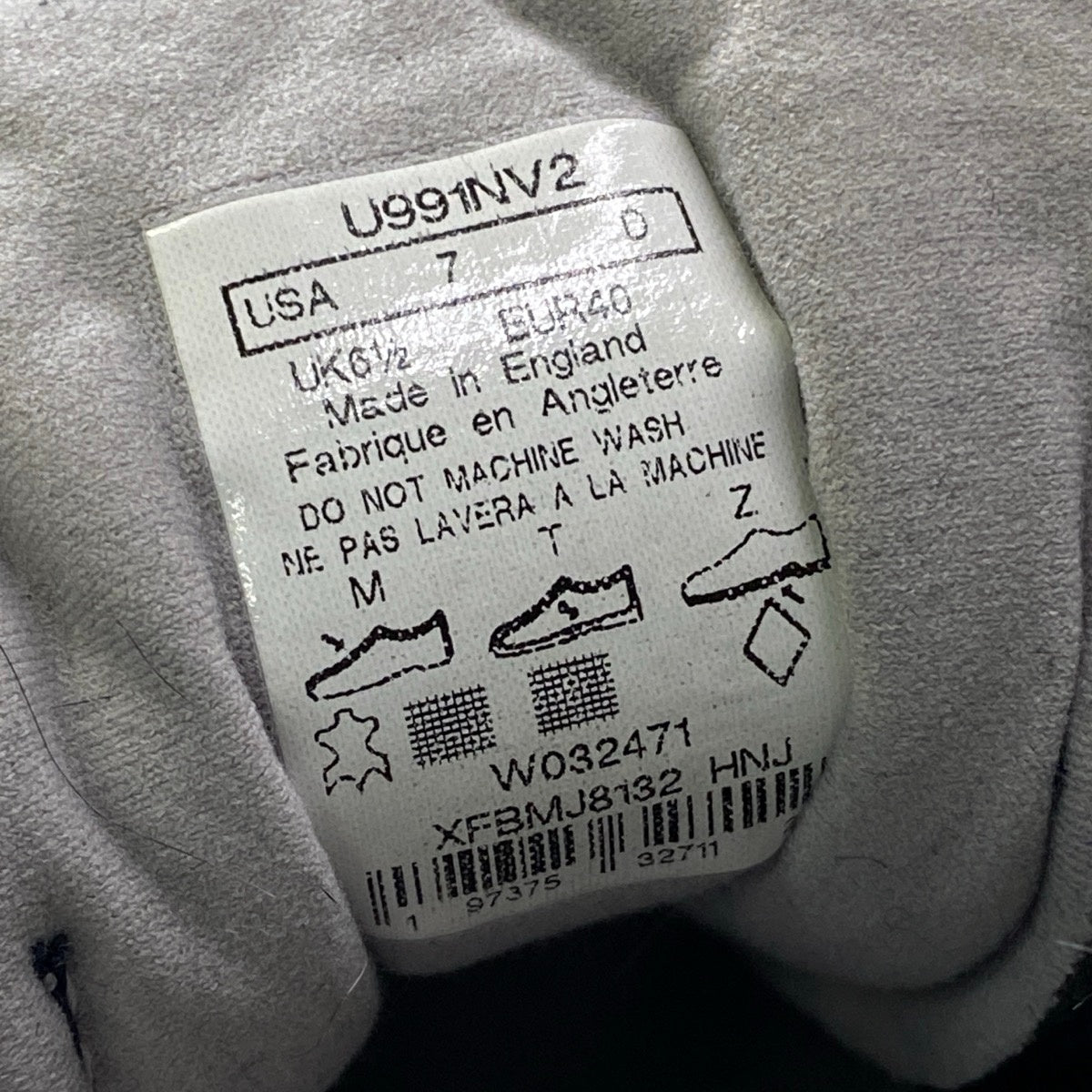 3j14 New Balance ニューバランス Made in UK 991v2 ローカットスニーカー U991NV2 サイズ7 ネイビー メンズ 紳士靴o07t