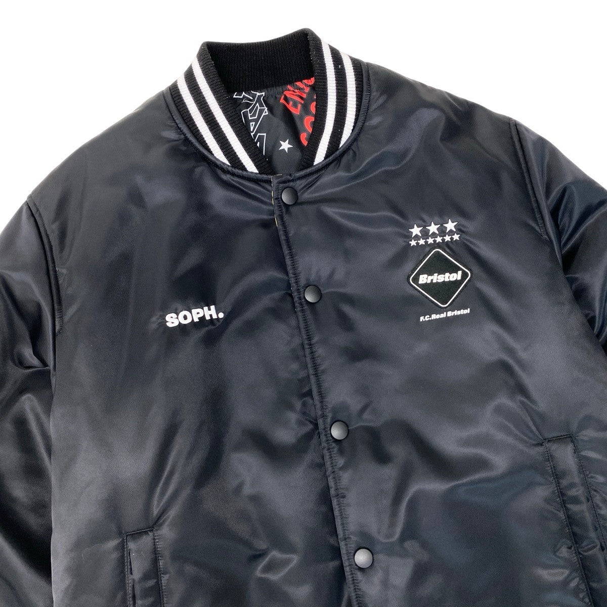 68h18 FCRB × Coca Cola エフシーレアルブリストル コカ・コーラ コラボ リバーシブルブルゾン ナイロンジャケット サイズM ブラック メンズu02t
