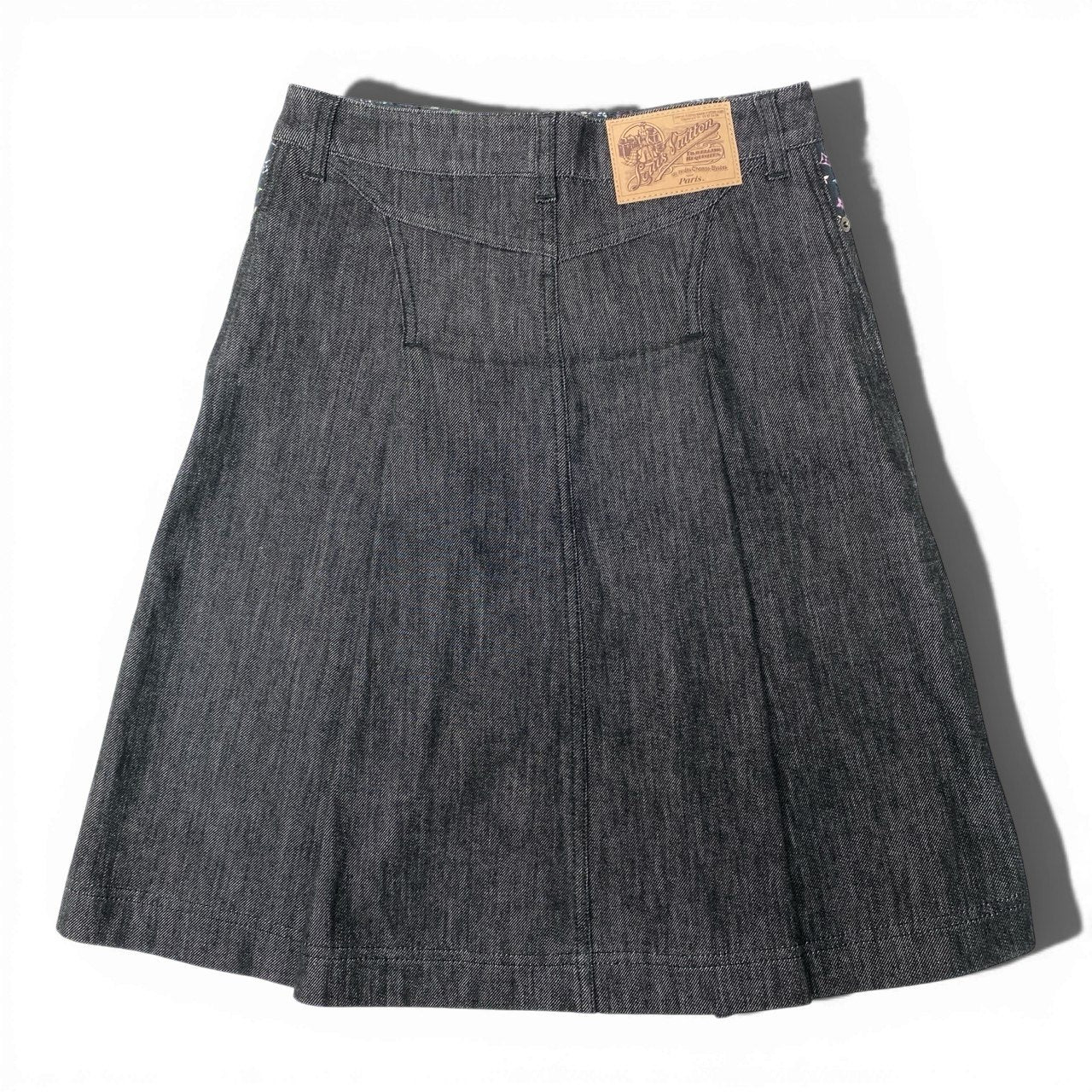 Ib4 LOUIS VUITTON ルイヴィトン モノグラムマルチカラー デニムミニスカート ボトムス Monogram Multicolor Denim Mini Skirt 34 ブラック コットン レディースta1