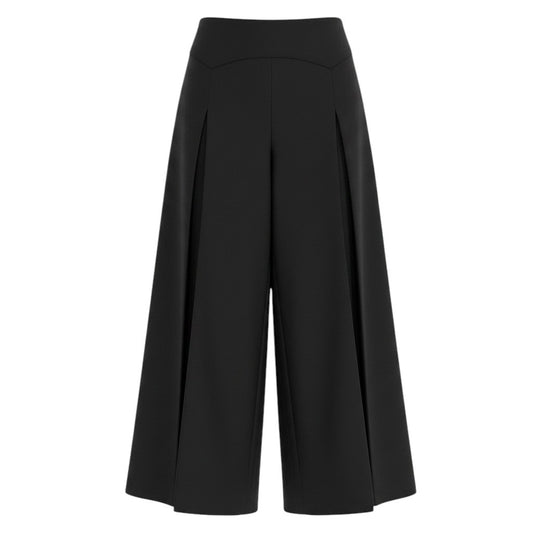 Ce28 CHANEL BOUTIQUE シャネル ヴィンテージ ワイドスラックス ハイウエスト ココマーク 金ボタン ブラック レディース 女性服u02t