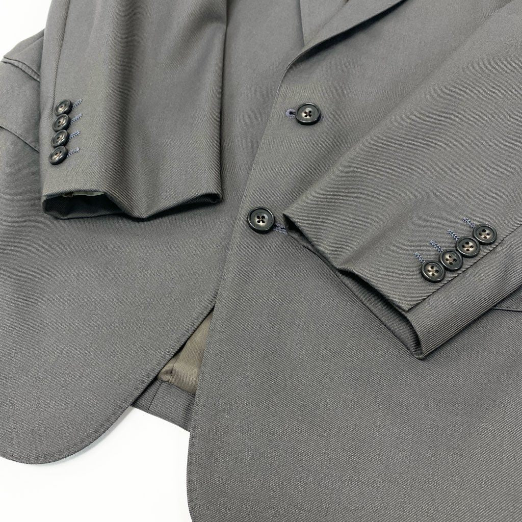 22l28 BURBERRY バーバリーズ スーツセットアップ テーラードジャケット スラックスパンツ 96-86-170AB5 ブラウングレー ウール100％ メンズ 男性用o07t