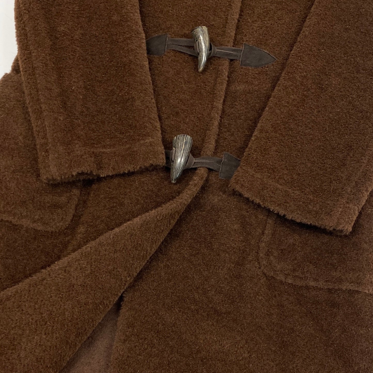 29k6【美品】AGNONA アニオナ ダッフルコート ロングコート アルパカコート アウター イタリア製 42サイズ ブラウン レディースu02t