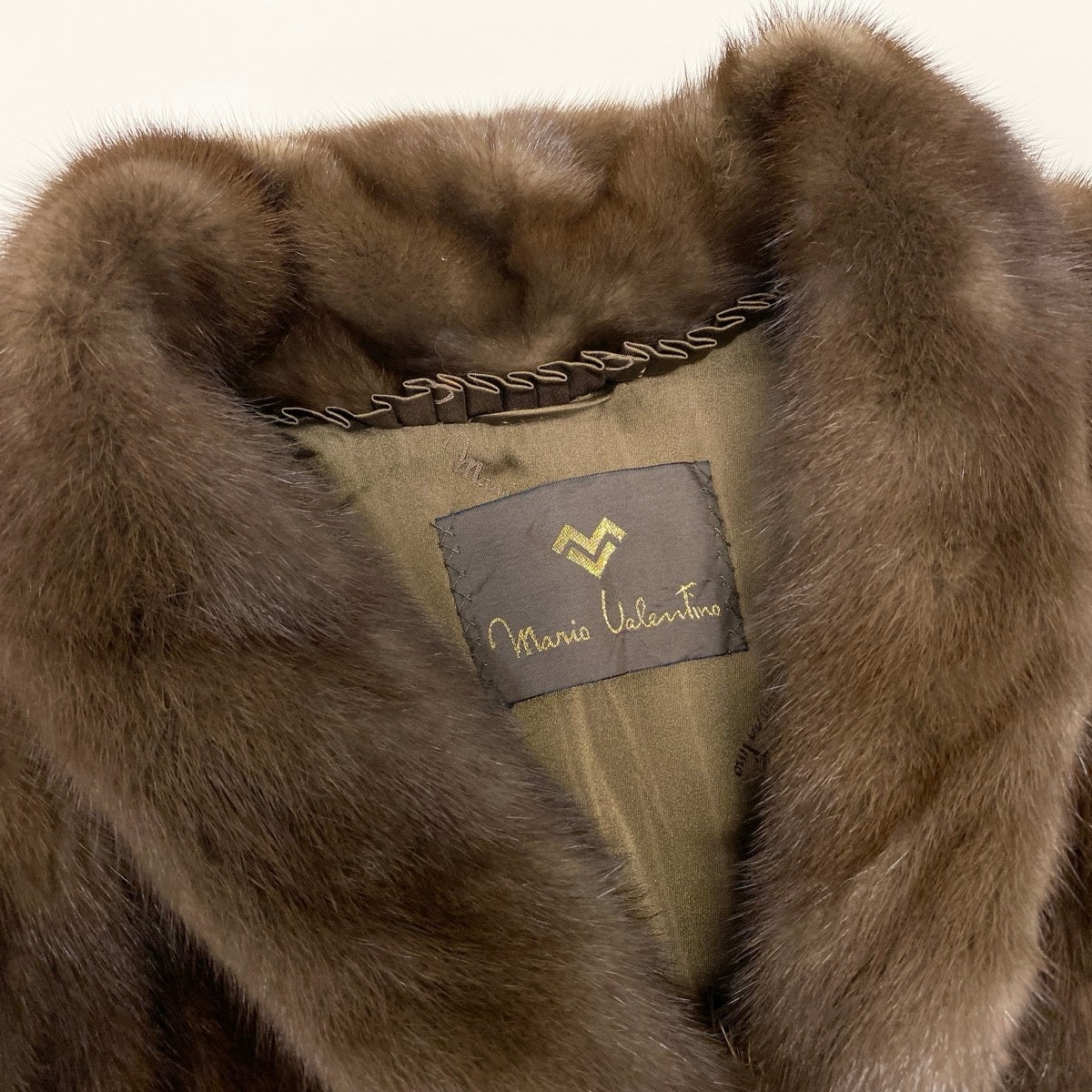 55g14 mario valentino マリオ ヴァレンティノ パステルミンク ミンクコート セミロング デザインコート F ライトブラウン ミンクファー Mink Fur Coatu02t