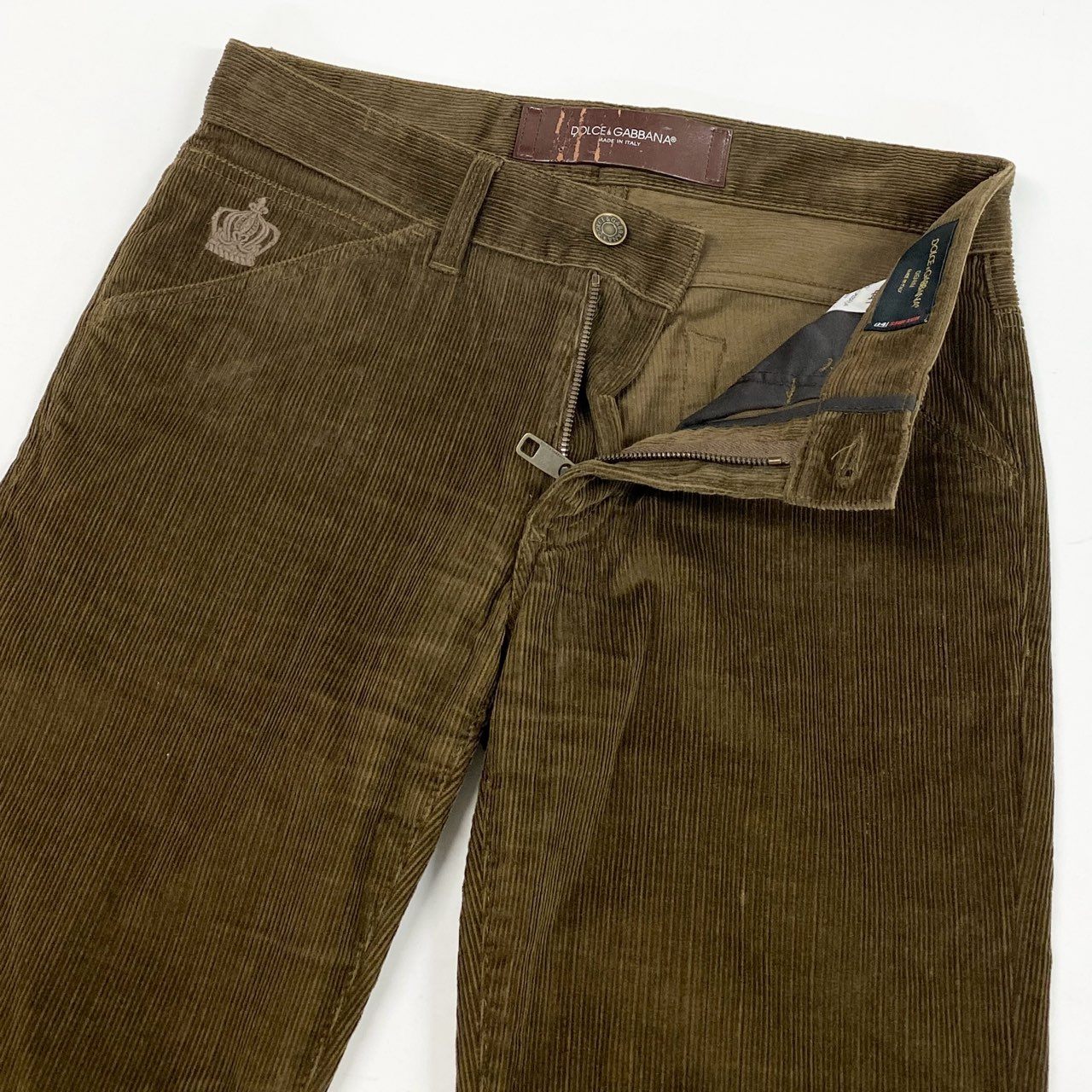 31L8 DOLCE&GABBANA DENIM ドルチェアンドガッパーナ イタリア製 14STRETCH コーデュロイパンツ ボトムス 伸縮ストレッチ○ メンズ 紳士服 44 カーキ系k02i