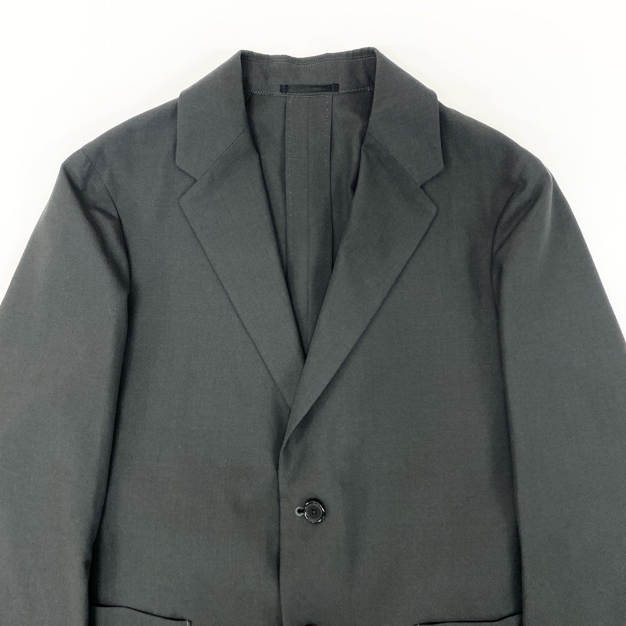 19k10 《美品》 JOHN SMEDLEY ENGLAND ジョンスメドレー セットアップスーツ シングル 2B アンコンジャケット スラックス ウール混 メンズ 紳士服 1 S ダークグレーu02t