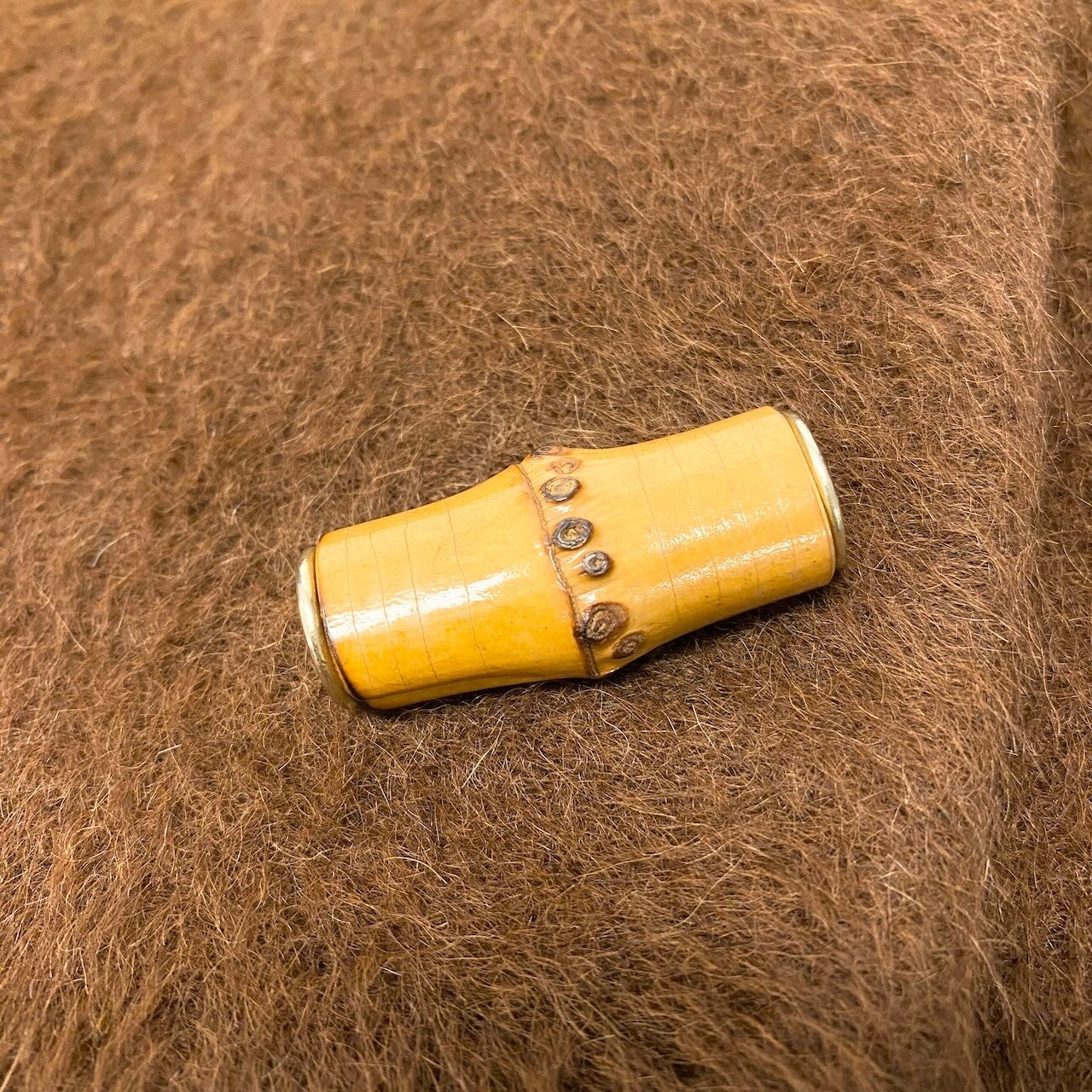 57d5 GUCCI ヴィンテージ グッチ バンブー ベビーアルパカ混 オーバーコート サイズ42 ブラウン ユニセックス アウター コートk02i