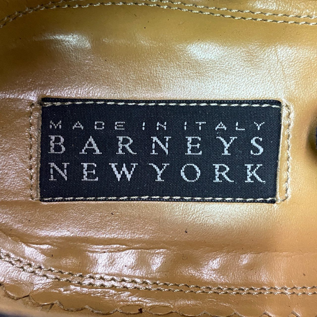 3b14 BARNEYS NEWYORK バーニーズ ニューヨーク レザードレスシューズ 40 1/2 ブラック Leather 革靴 ビジネス フォーマル イタリア製