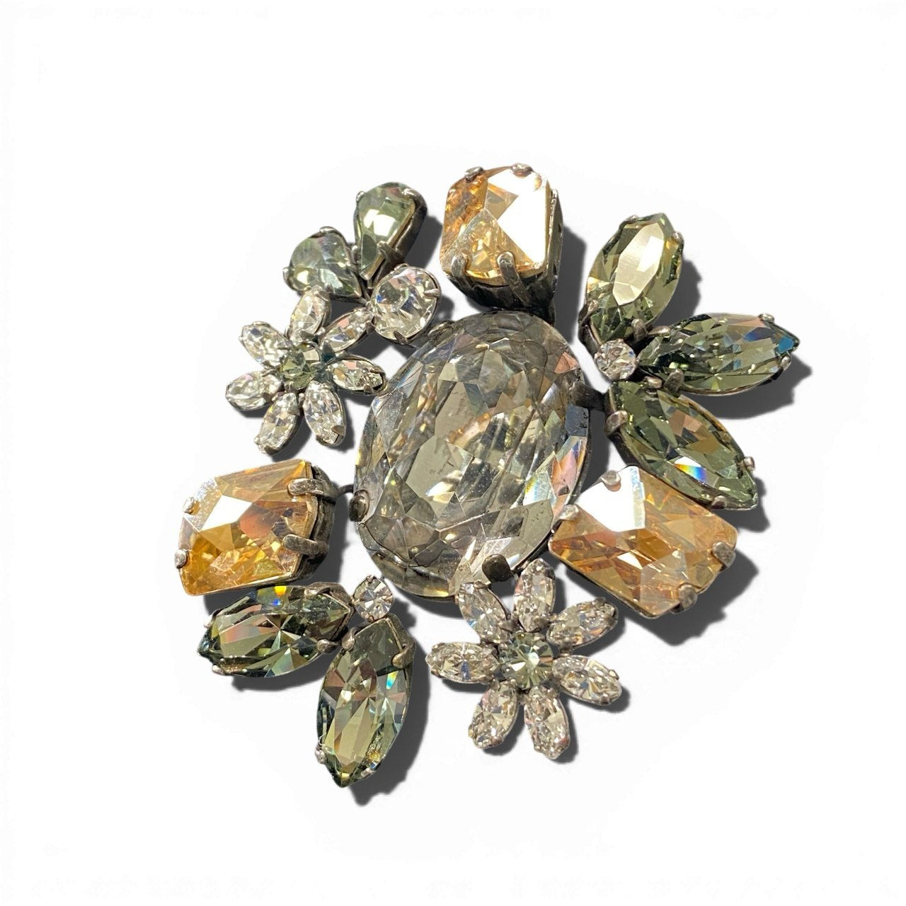 a5 FOXEY フォクシー ビジュー ブローチ ラインストーン アクセサリー フラワーモチーフ マルチカラー レディースk02i