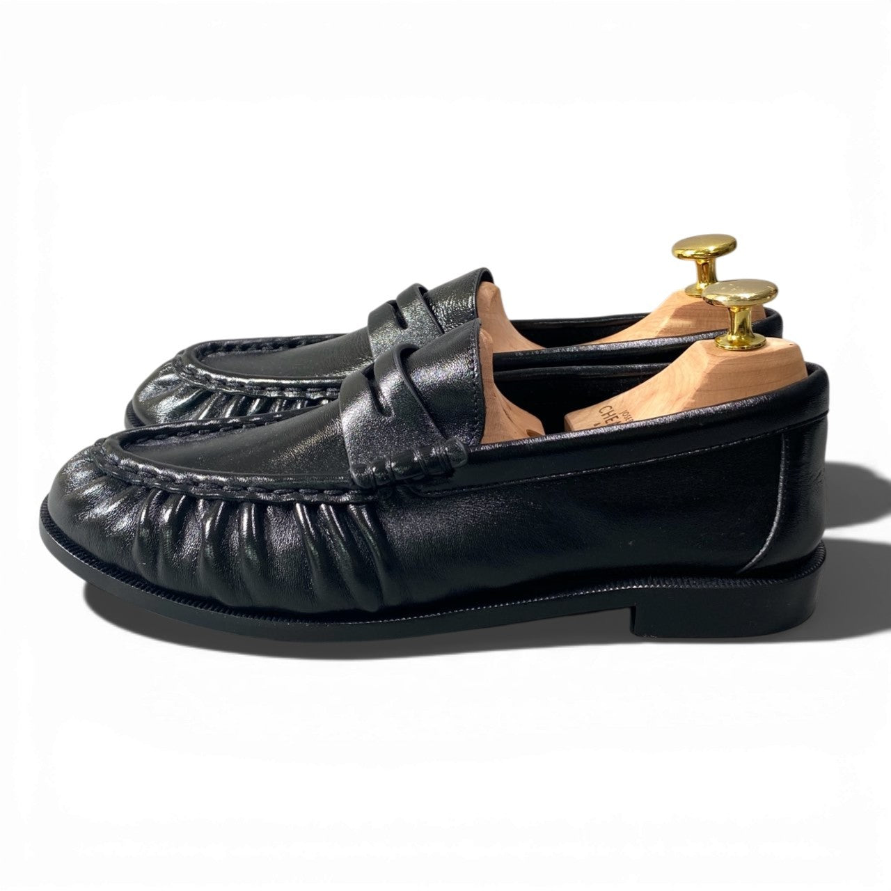 c17 【未使用】SAINT LAURENT サンローラン ル ローファー サイズ37 ブラック ソフトシャイニーレザー レディース 靴 レザーシューズk02i