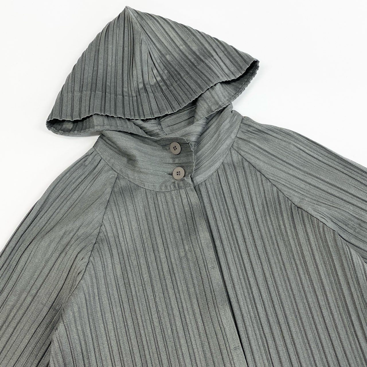 Aa13 PLEATS PLEAS プリーツプリーズ プリーツジャケット ロングジャケット フーディー レディース 女性用 PP63-JA542 サイズ2 グレーo07t