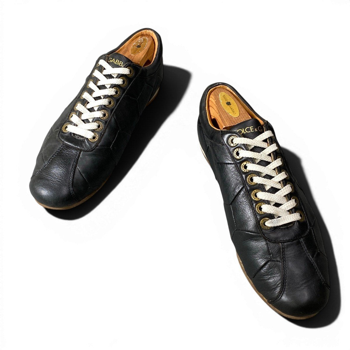1g8 DOLCE&GABBANA ドルチェアンドガッパーナ サッカーボール DGロゴ ローカットスニーカー シューズ CA0194 ブラック レザー メンズ 男性用o07t
