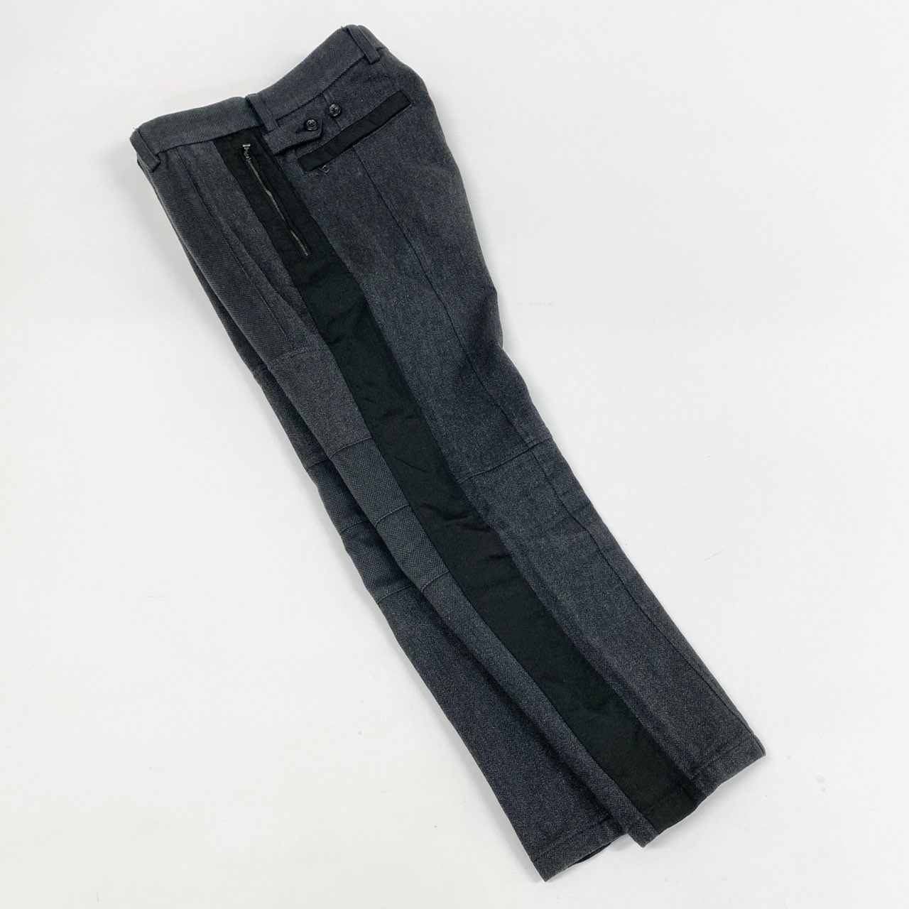 83L22 DOLCE&GABBANA ドルチェアンドガッパーナ イタリア製 パッチワーク ストレッチパンツ テーパード ボトムス メンズ 紳士服 44 ブラック グレーk02i