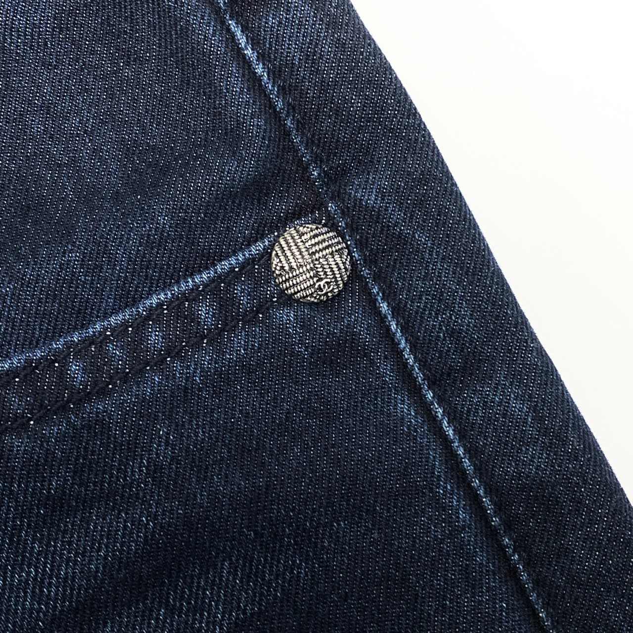 Ca28 CHANEL シャネル P52309 2016 編み込みデザイン 裾ジップ付き デニムパンツ ジーンズ ボトム サイズ36 インディゴ レディース パンツta1
