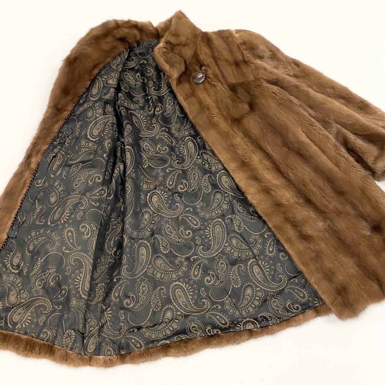 69L8 Surelle 最高級毛皮 ミンクロングコート サイズ11号 M相当 グレージュ 本毛皮 MINK FUR 毛並み◎ 艶◎ リアルファーt18r